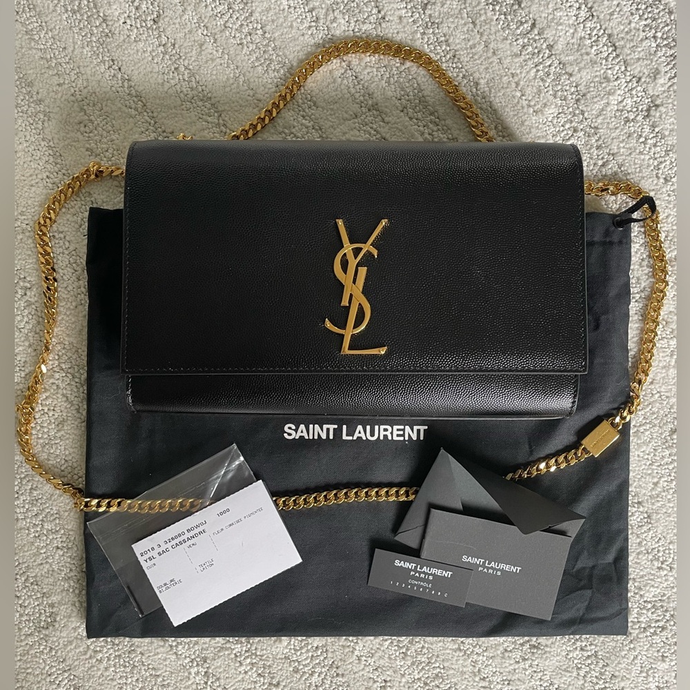 Saint Laurent Kate Medium Grain de Poudre Shoulder Bag